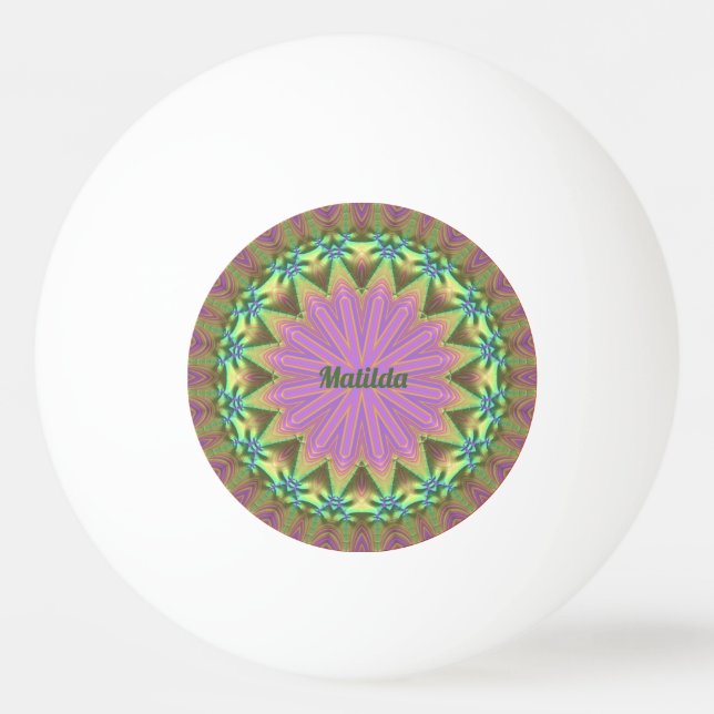 Pelota De Ping Pong MATILDA ~ Sombras Floral Pastel ~ (Anverso)