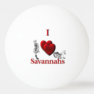 Pelota De Ping Pong Me encanta gato Savannah plateado