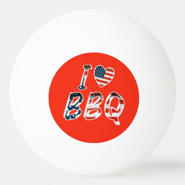 Pelota De Ping Pong Me encanta la barbacoa, patriota estadounidense (Anverso)