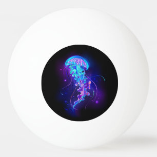Pelota De Ping Pong Medusa de color vibrante resplandeciente