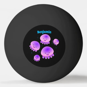 Pelota De Ping Pong Medusa kawaii de dibujos animados rosa púrpura lin