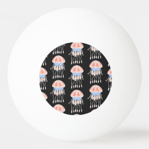 Pelota De Ping Pong medusas pintadas a mano, patrón de cosecha vibrant