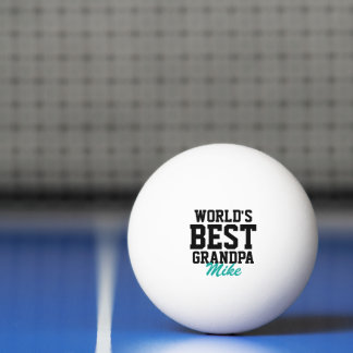Pelota De Ping Pong Mejor Día del Padre Verde azulado y Negro del Abue