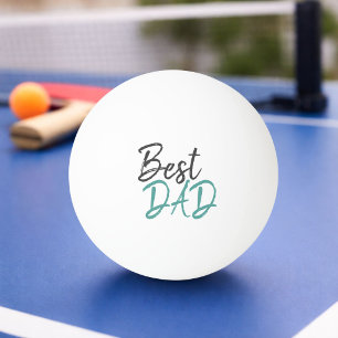 Pelota De Ping Pong Mejor Papá Turquesa Escritura Día del Padre