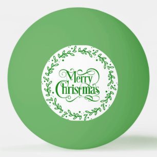 PELOTA DE PING PONG MERRY CHRISTMAS GREEN WREATH