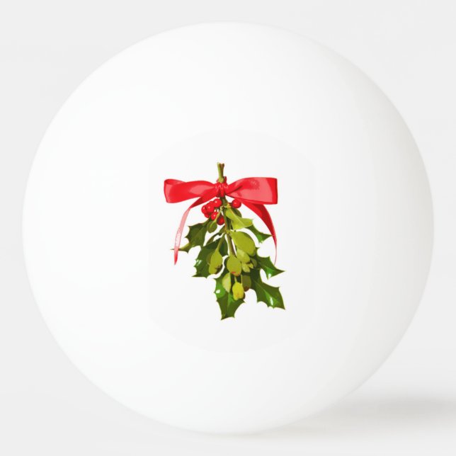 Pelota De Ping Pong Merry Christmas mistletoe (Anverso)