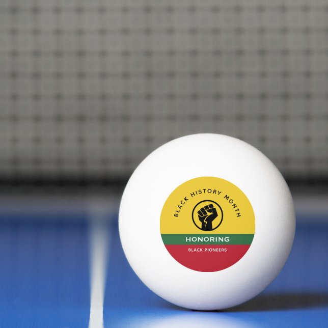 Pelota De Ping Pong Mes de la historia negra: texto curvo afroamerican (Neto)