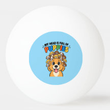 Mi Cabeza Está Llena de Cachorros Dibujo Divertido
