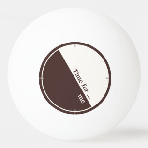 Pelota De Ping Pong Minimalista marrón y blanco, 60°, Texto