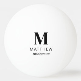 Pelota De Ping Pong Minimalista Monograma Personalizado Bridesman Rega
