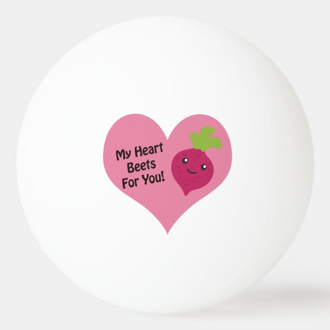 Pelota De Ping Pong Mis remolachas de corazón para ti (Anverso)