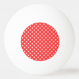 Pelota De Ping Pong Modelo de lunar rojo y blanco coralino