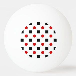 Pelota De Ping Pong Modelo de lunares rojo de las casillas negras BG