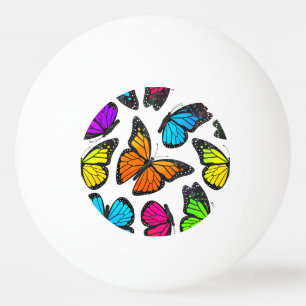Pelota De Ping Pong Modelo de mariposa de monarca del arco iris