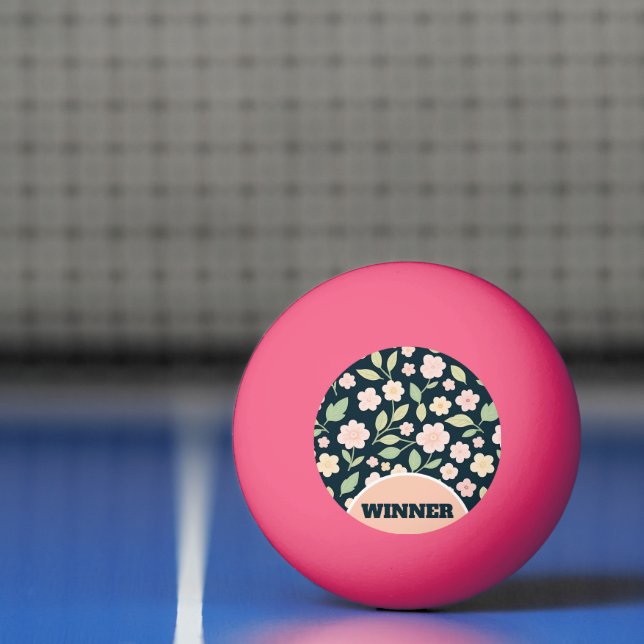 Pelota De Ping Pong Modern Pink Wildflowers Pattern (Neto)