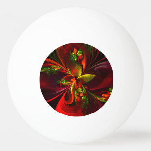 Pelota De Ping Pong Modern Red Green Floral Abstract Art Pattern #05