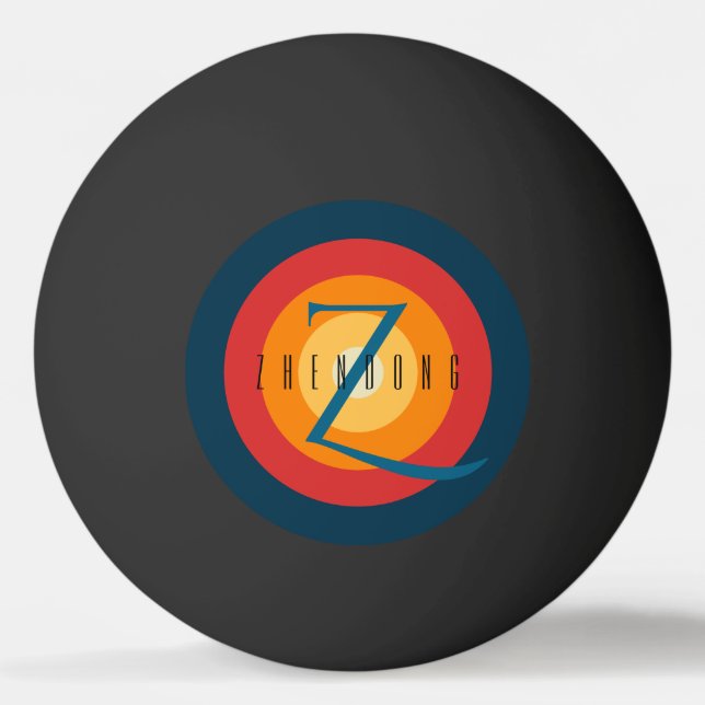 Pelota De Ping Pong Moderna Moda elegante Monogramada Personalizado in (Anverso)