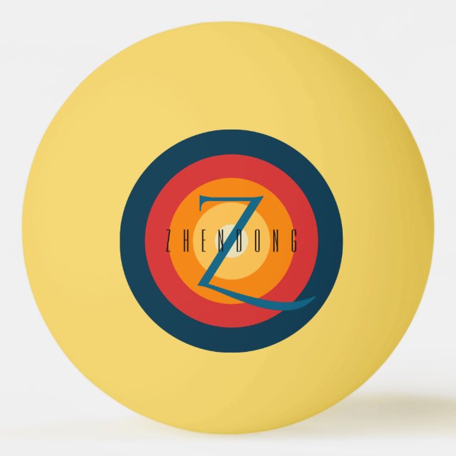 Pelota De Ping Pong Moderna Moda elegante Monogramada Personalizado in (Anverso)