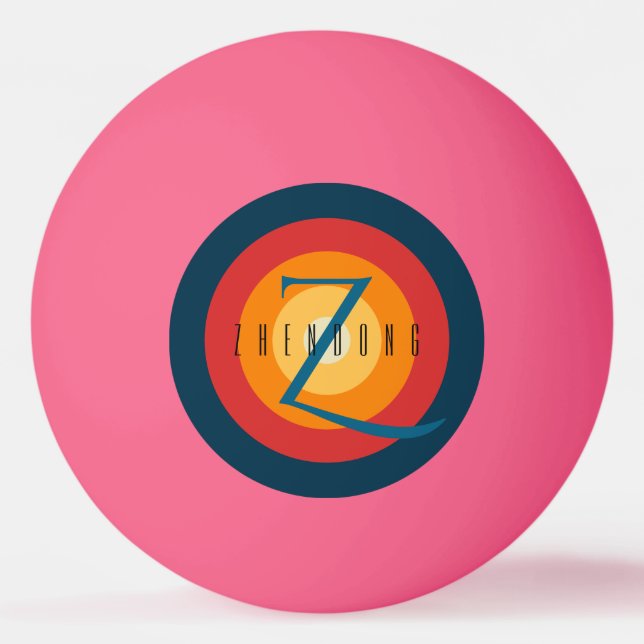 Pelota De Ping Pong Moderna Moda elegante Monogramada Personalizado in (Anverso)