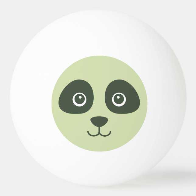 Pelota De Ping Pong Moderno Panda Cute Face Verde Claro (Anverso)