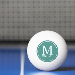 Pelota De Ping Pong Moderno y elegante plantilla Monogramado nombre de