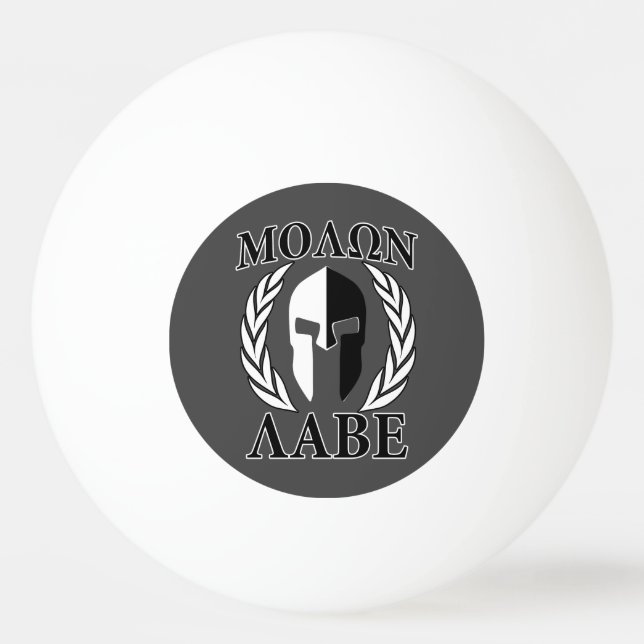 Pelota De Ping Pong Molon Labe Spartan Helmet Laurels Black