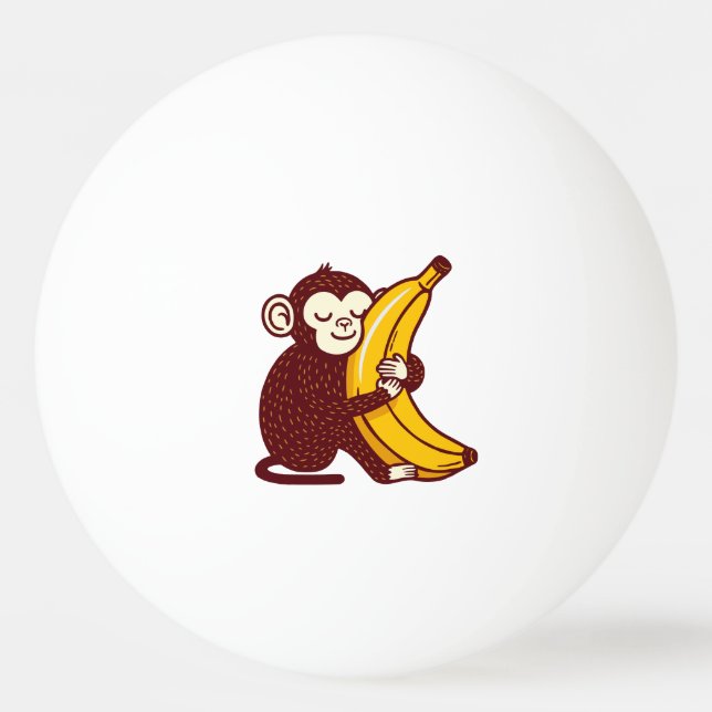 Pelota De Ping Pong Monkey Love Banana (Anverso)
