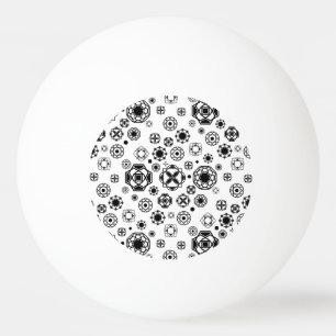 Pelota De Ping Pong Mono patrón decorativo arabesco blanco negro lindo