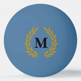 Pelota De Ping Pong Monogram Lorberkranz Blau Gold