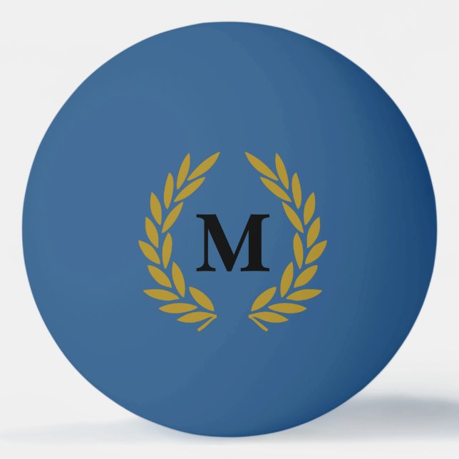 Pelota De Ping Pong Monogram Lorberkranz Blau Gold (Anverso)