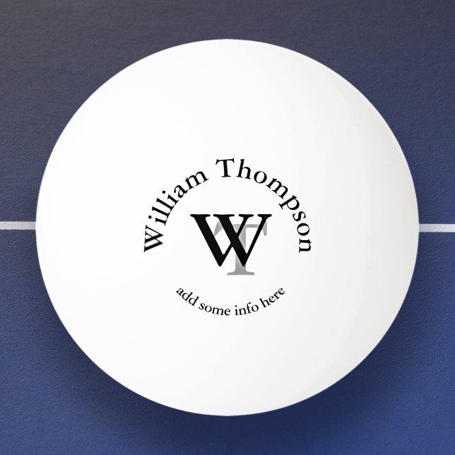 Pelota De Ping Pong Monograma. blanco personalizado (Subido por el creador)