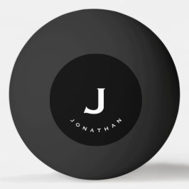 Pelota De Ping Pong Monograma clásico mínimo negro