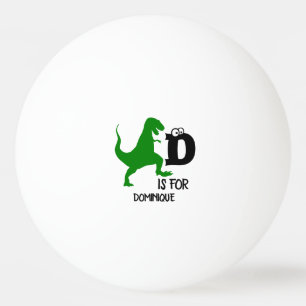 Pelota De Ping Pong Monograma D de personalizado es para Dinosaur lind