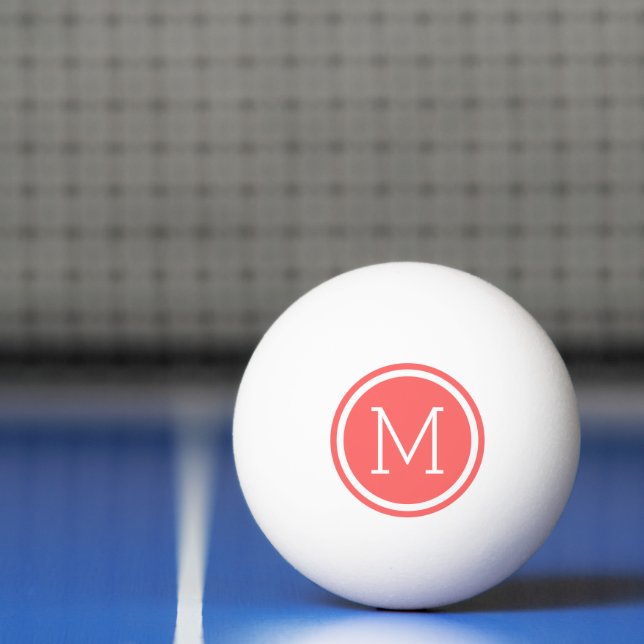 Pelota De Ping Pong Monograma de círculo coral personalizado (Neto)
