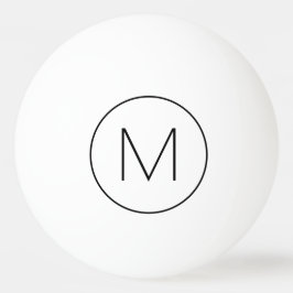 Pelota De Ping Pong Monograma de fuente modernista minimalista negra