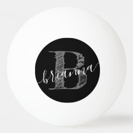 Pelota De Ping Pong Monograma de guiones rusos personalizado inicial