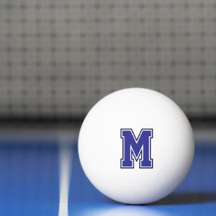 Pelota De Ping Pong Monograma de la Varsidad Azul