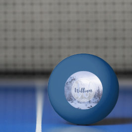 Pelota De Ping Pong Monograma de niebla del bosque de abeto de inviern
