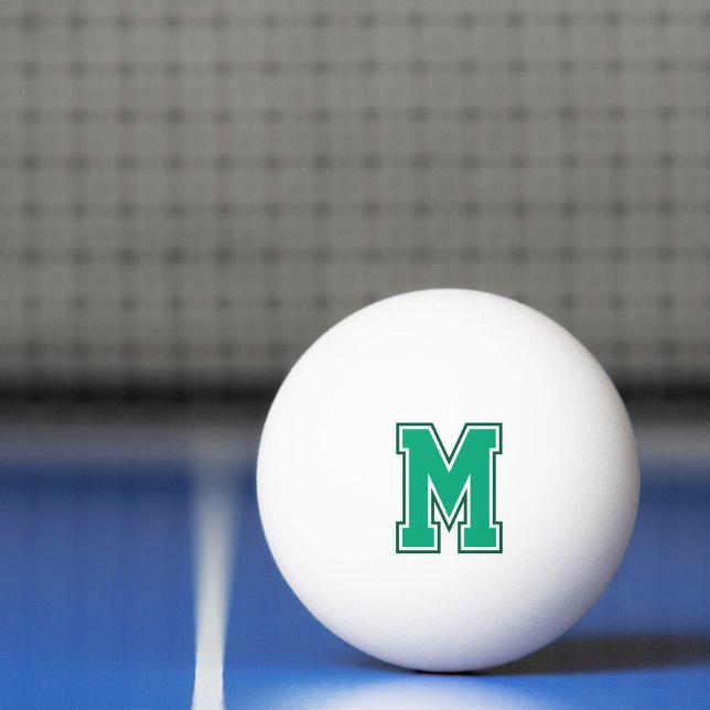 Pelota De Ping Pong Monograma de variabilidad verde (Neto)