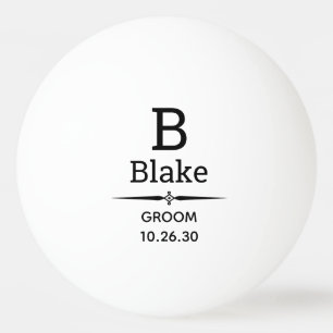 Pelota de Ping Pong Monograma del Novio