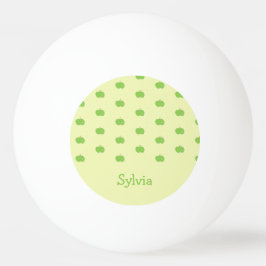 Pelota De Ping Pong Monograma del patrón de manzanas verdes