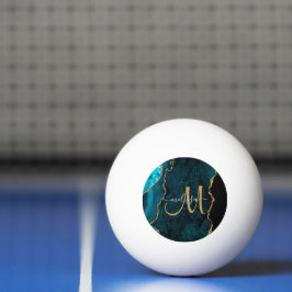 Pelota De Ping Pong Monograma del Personalizado de Agate Purpurina de 