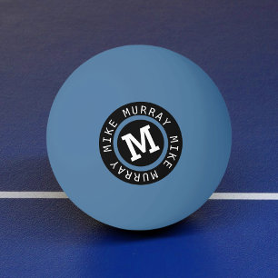 Pelota De Ping Pong monograma en azul
