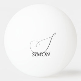 Pelota De Ping Pong Monograma Gris Oscuro