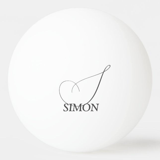 Pelota De Ping Pong Monograma Gris Oscuro (Anverso)