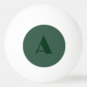 Pelota De Ping Pong Monograma Letra inicial personalizado Retro verde