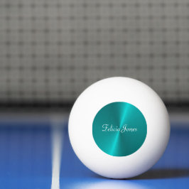 Pelota De Ping Pong Monograma metalizado brillante azul