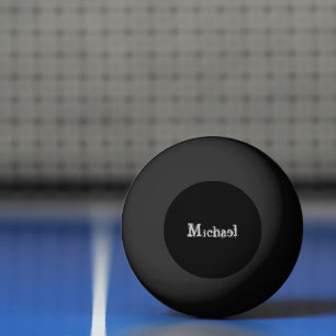 Pelota De Ping Pong Monograma minimalista moderno nombre negro blanco