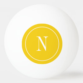 Pelota De Ping Pong monograma moderno amarillo y blanco