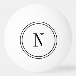 Pelota De Ping Pong Monograma moderno en blanco y negro